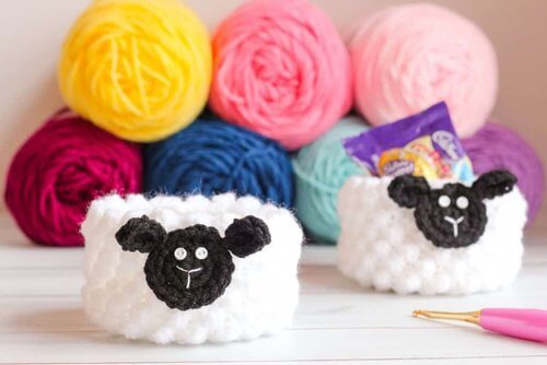 sheep basket free crochet pattern